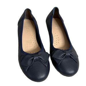 TEAK  WOMENS LEATHER  SHOES WITH WEDGE & BOW SIZE 5.5 NWOT